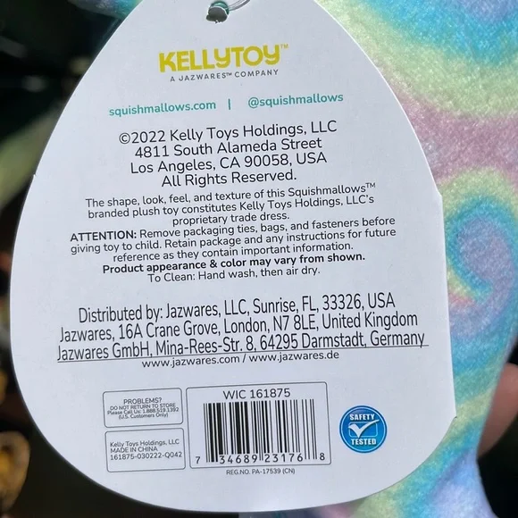 🌈Squishmallows Vive the Rainbow Tie-dye Axolotl - Picture 6 of 7
